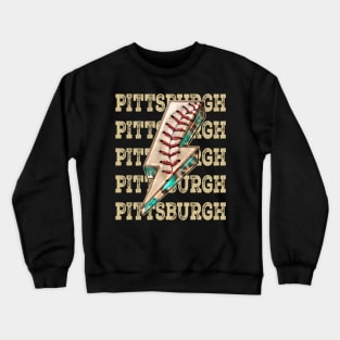 Aesthetic Design Pittsburgh Gifts Vintage Styles Baseball Crewneck Sweatshirt